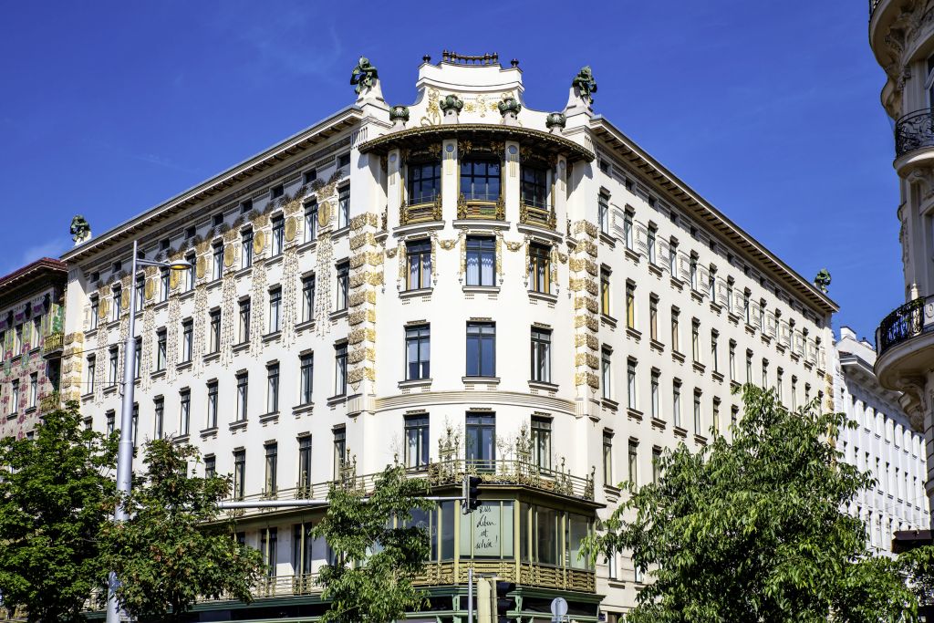 Facade of an art nouveau house at Wienzeile in Vienna
